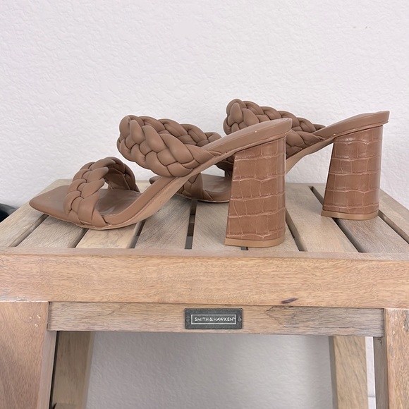 Vintage Syktkm Sandal Womens Shoes 8 Braided Strappy Slip On Brown Preowned - Picture 6 of 10